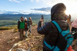 Family photos at the top of Bunsen Peak