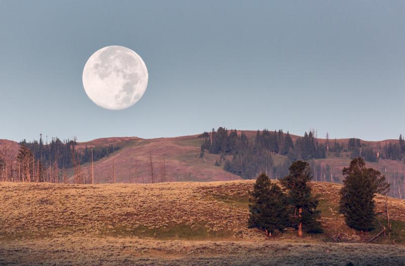Moonset, Lamar Valley