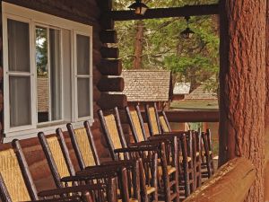 Empty chairs on Roosevelt Lodge porch