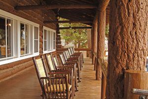 Porch view of Roosevelt Lodge