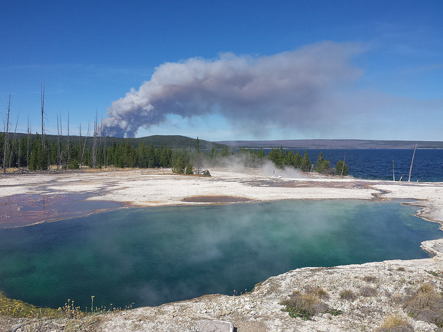 Spruce Fire from West Thumb