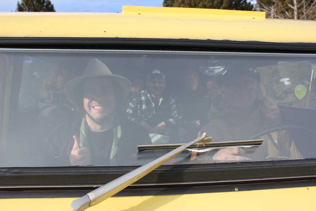 Smiling crew in Bombardier transpo