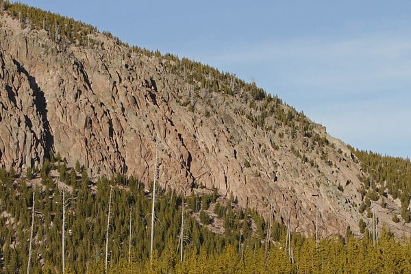 Lava Creek tuff above the Gibbon River near the approximate caldera boundary