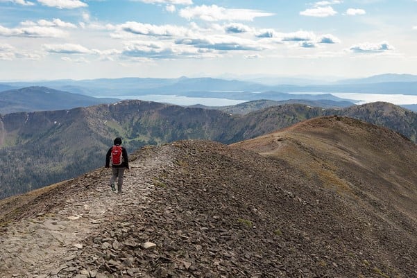 Hiker headed down from the top of the Avalanche Peak Trail (2)