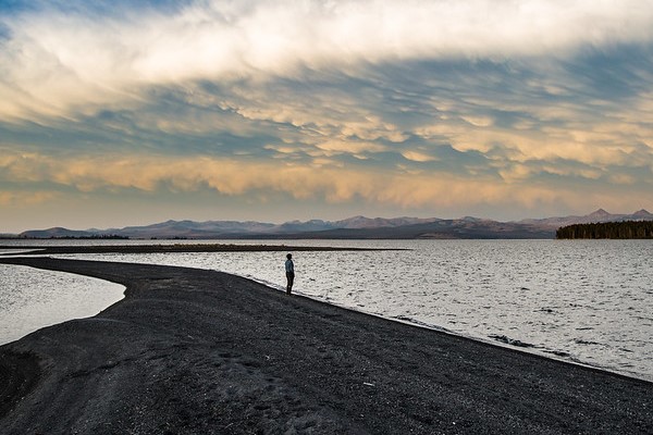 Clearing storm on Yellowstone Lake, Flat Mountain Arm