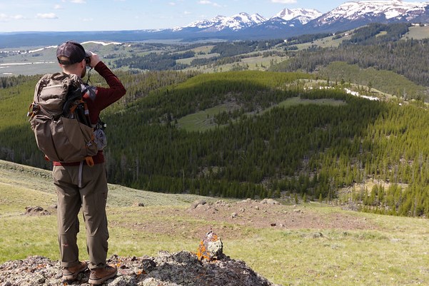 Glassing a hillside along the Sepulcher Mountain Trail