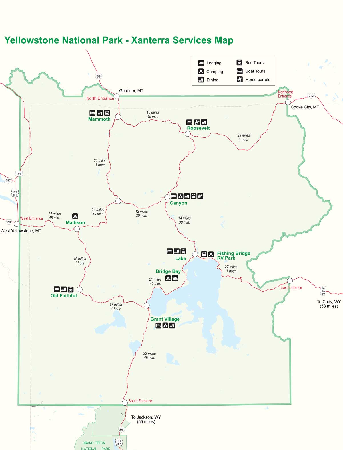 Yellowstone National Park Lodging Map Brochures & Downloads | Yellowstone National Park Lodges