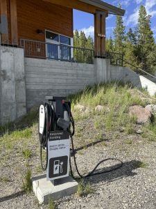 EV charger in front of dorm