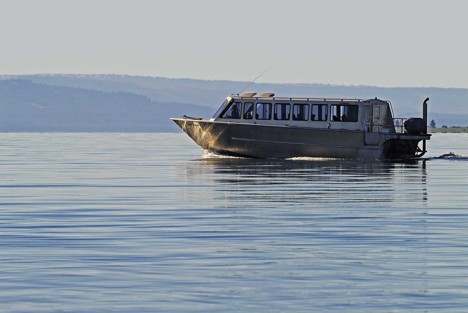 Boat on still water at morning