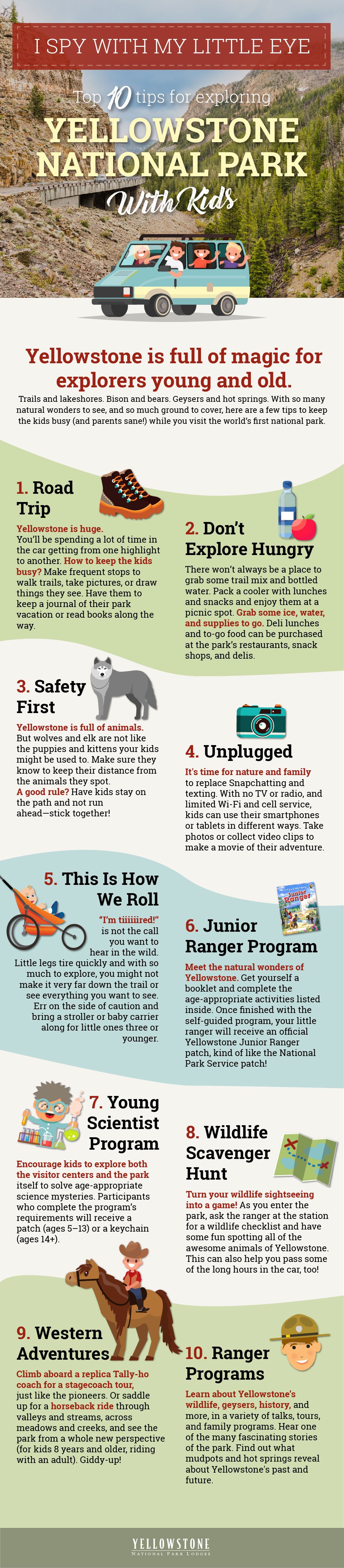 10 tips for Exploring Yellowstone National Park With Kids Infographic