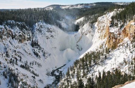 Snow-covered canyon