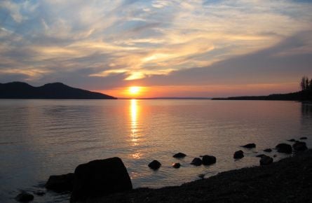 Sunset over Lake Yellowstone