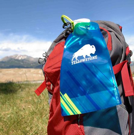 Backpack with Yellowstone water bottle