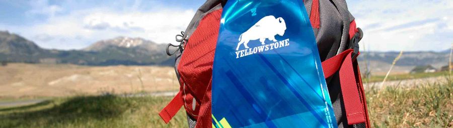 Backpack with Yellowstone water bottle