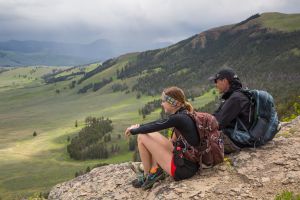 Enjoying the view from Specimen Ridge, Lamar Valley