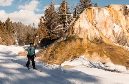 Skier near Orange Spring Mound