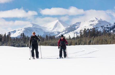 Skiers break trail in Gardners Hole