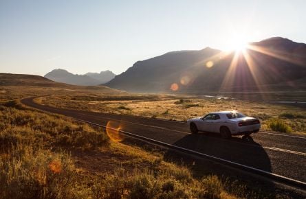 Sunrise drive in Lamar Valley