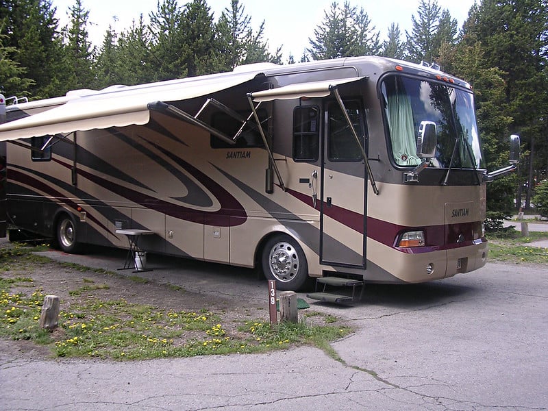 travel trailer camping yellowstone