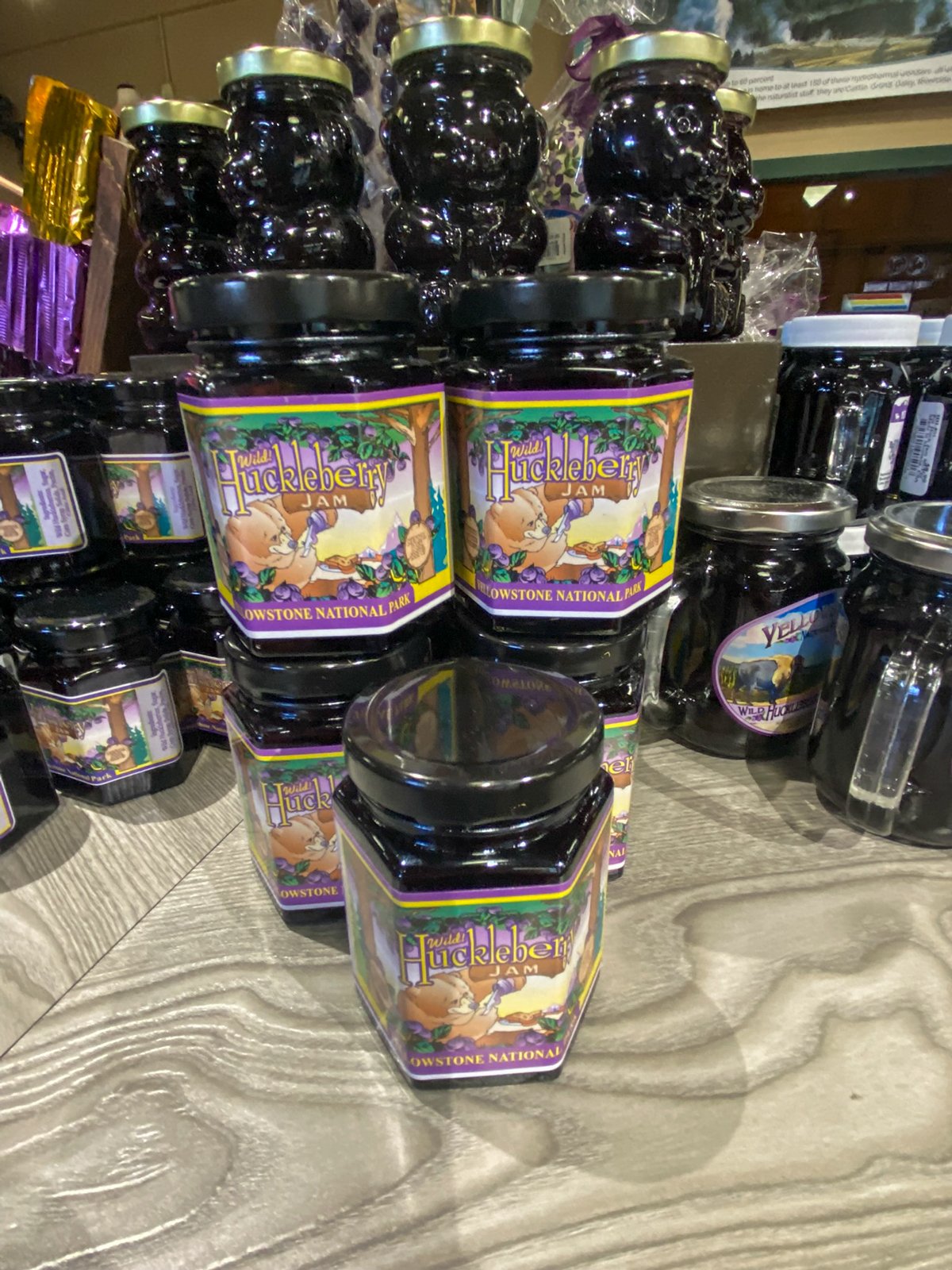 Huckleberry jam and honey at Old Faithful Lodge Gift Shop