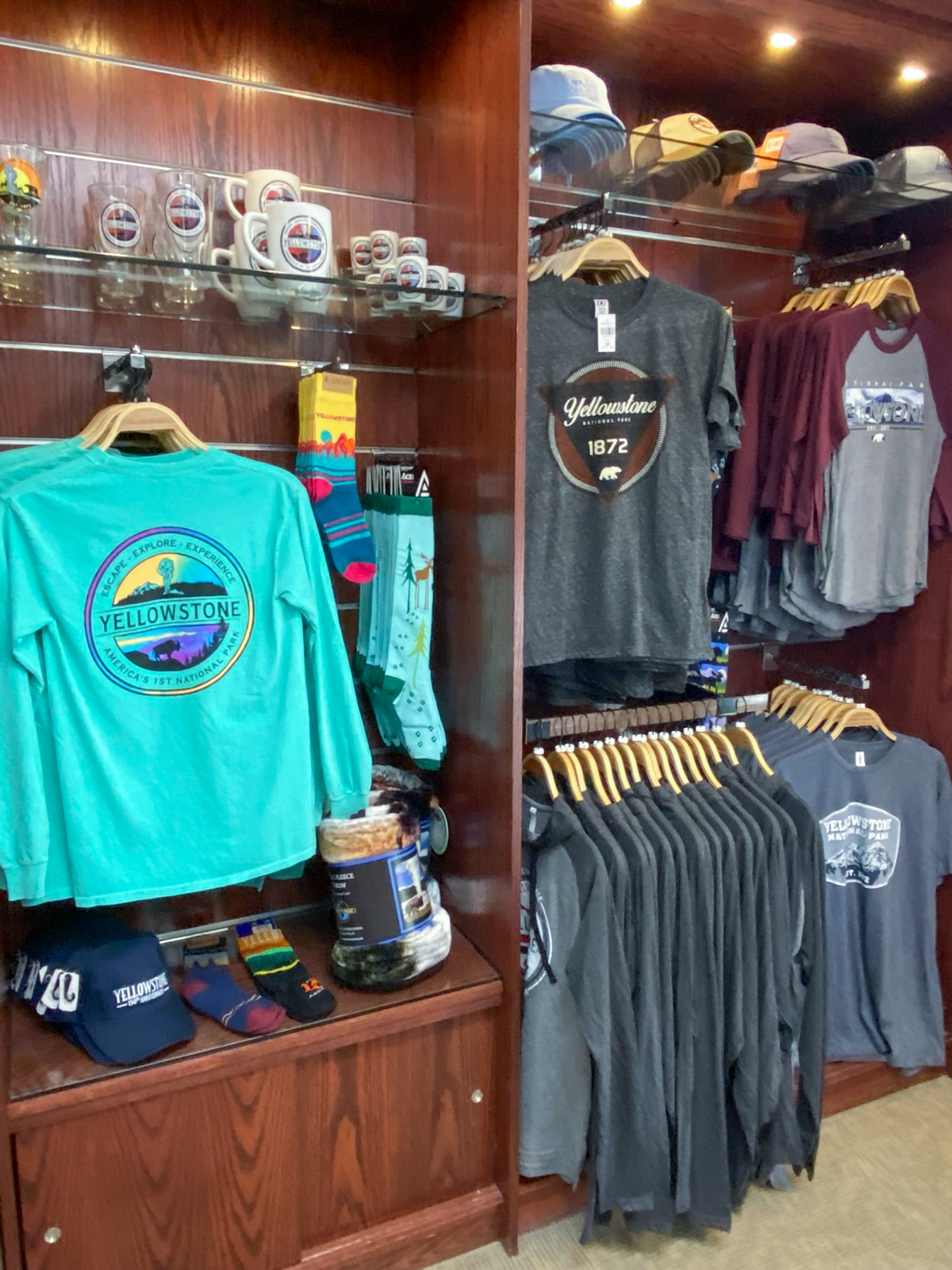 Yellowstone t-shirts at Snow Lodge Gift Shop