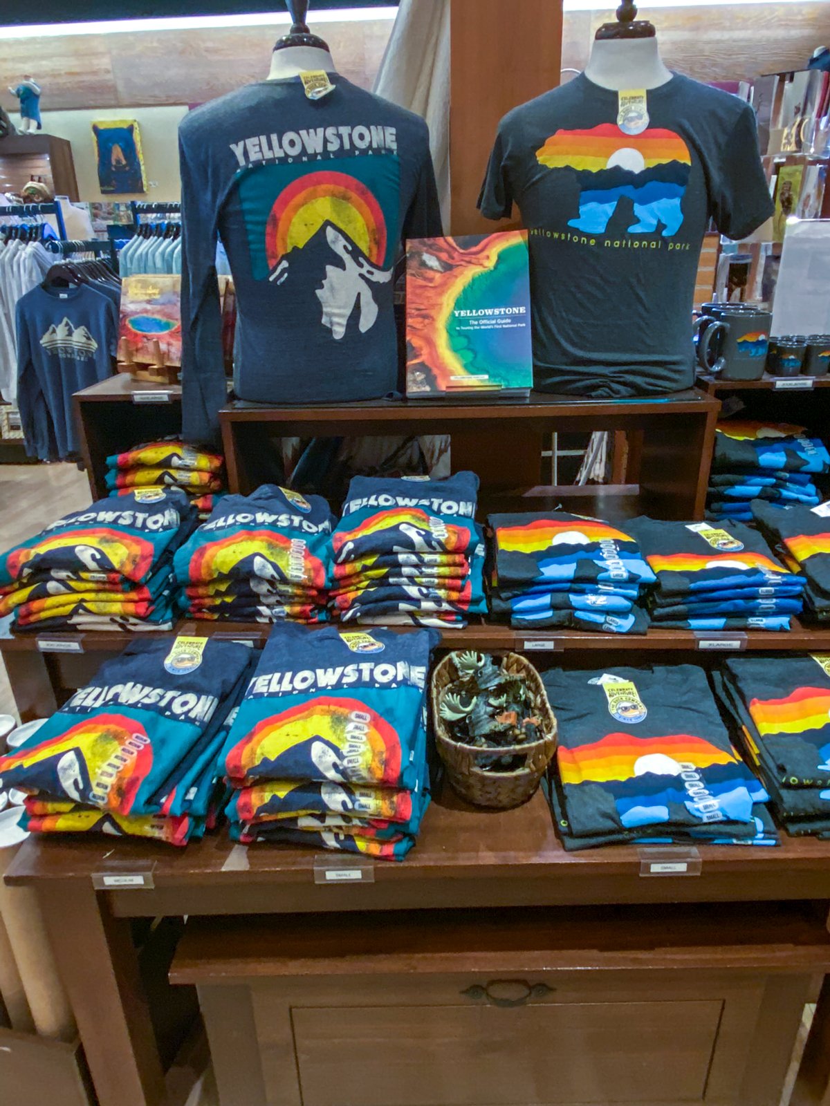 Colorful t-shirts at Snow Lodge Gift Shop