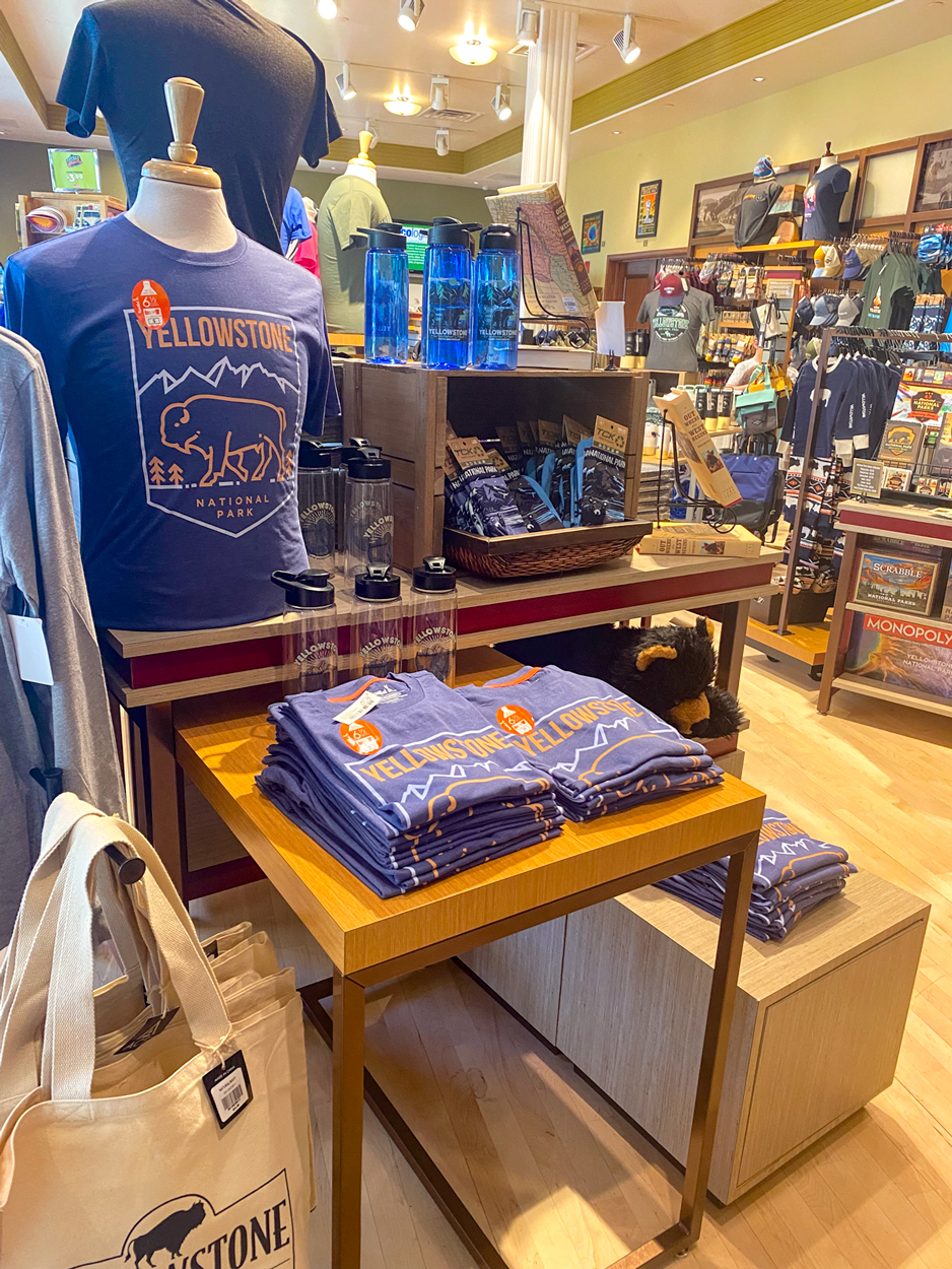 Yellowstone t-shirts at Mammoth Hotel Gift Shop