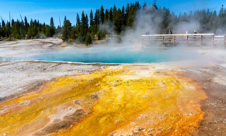 Black pool at West Thumb Geyser Basin