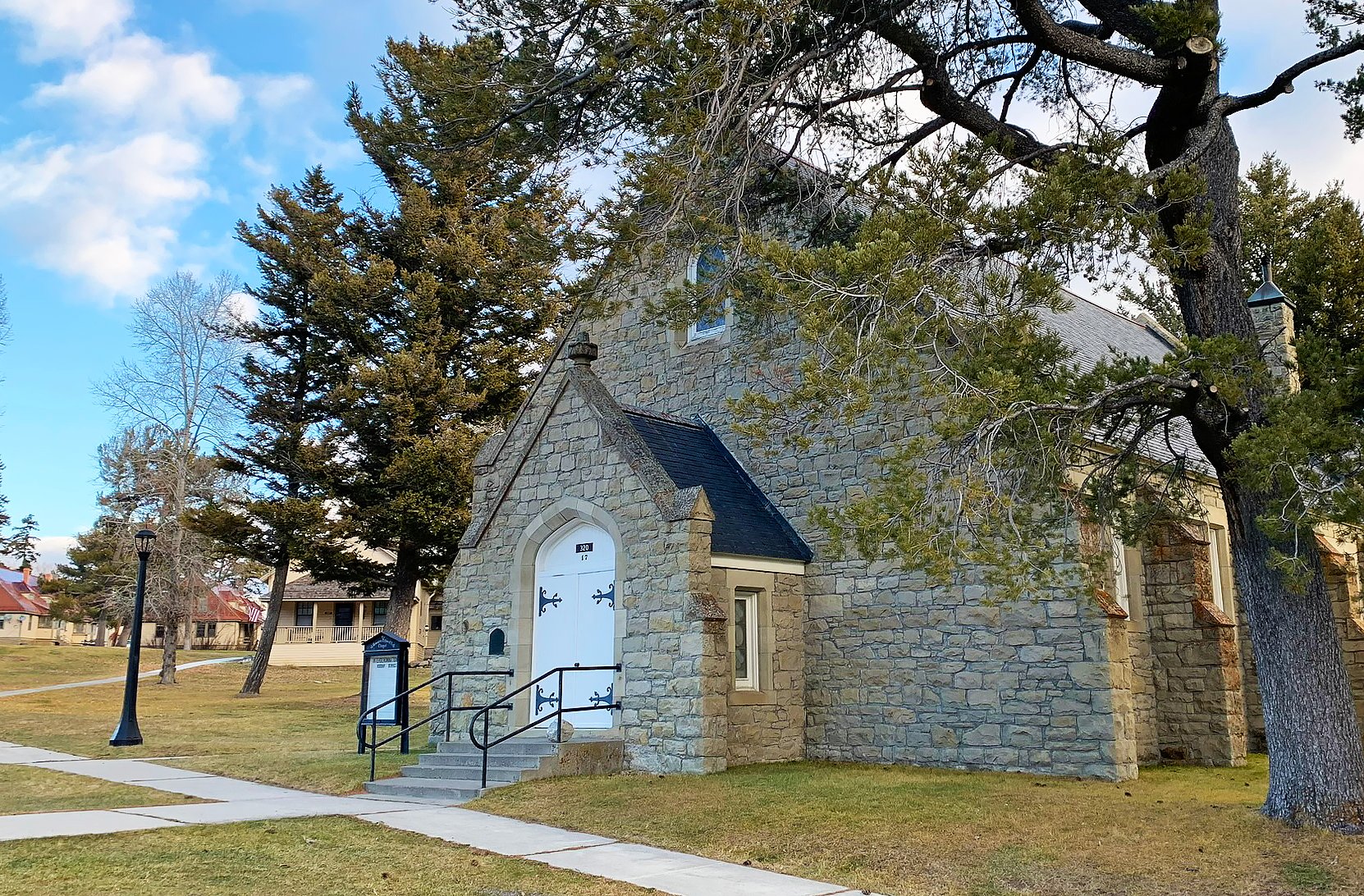 Exterior of Mammoth Chapel in Fort Yellowstone