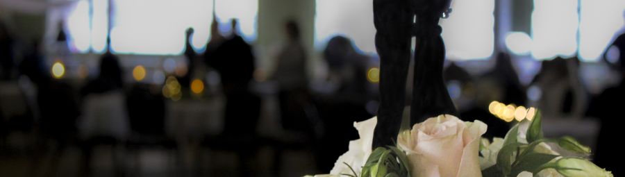 Couple silhouette on top of flowers