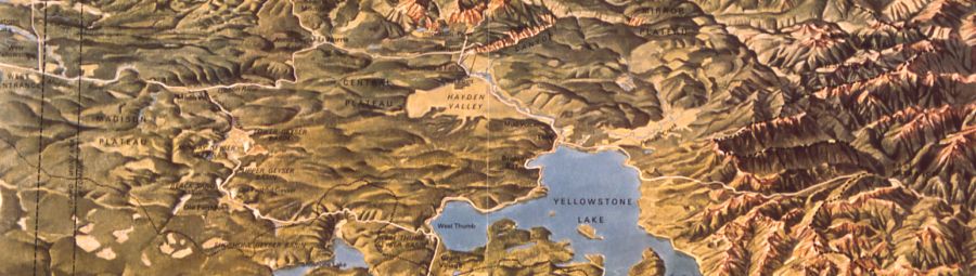 historical relief map of yellowstone