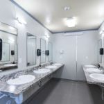 Fishing Bridge RV Park common bathroom sink area