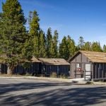 Exterior of Lake Lodge frontier cabins