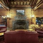 Fireplace with sitting are Lake Lodge