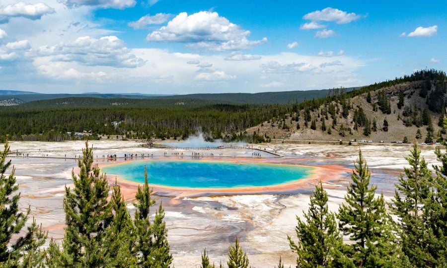 View of Grand Prismatic Spring from overlook