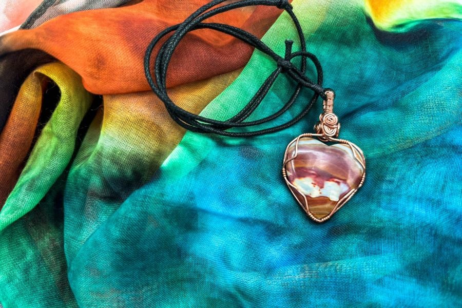 Shop online-Jasper Heart Necklace