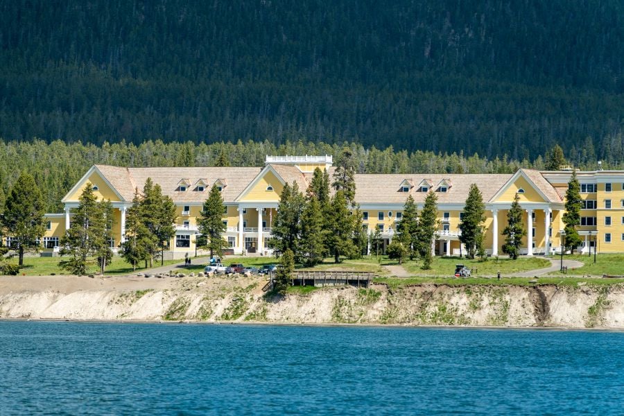 Yellowstone Lake Hotel viewed from the water